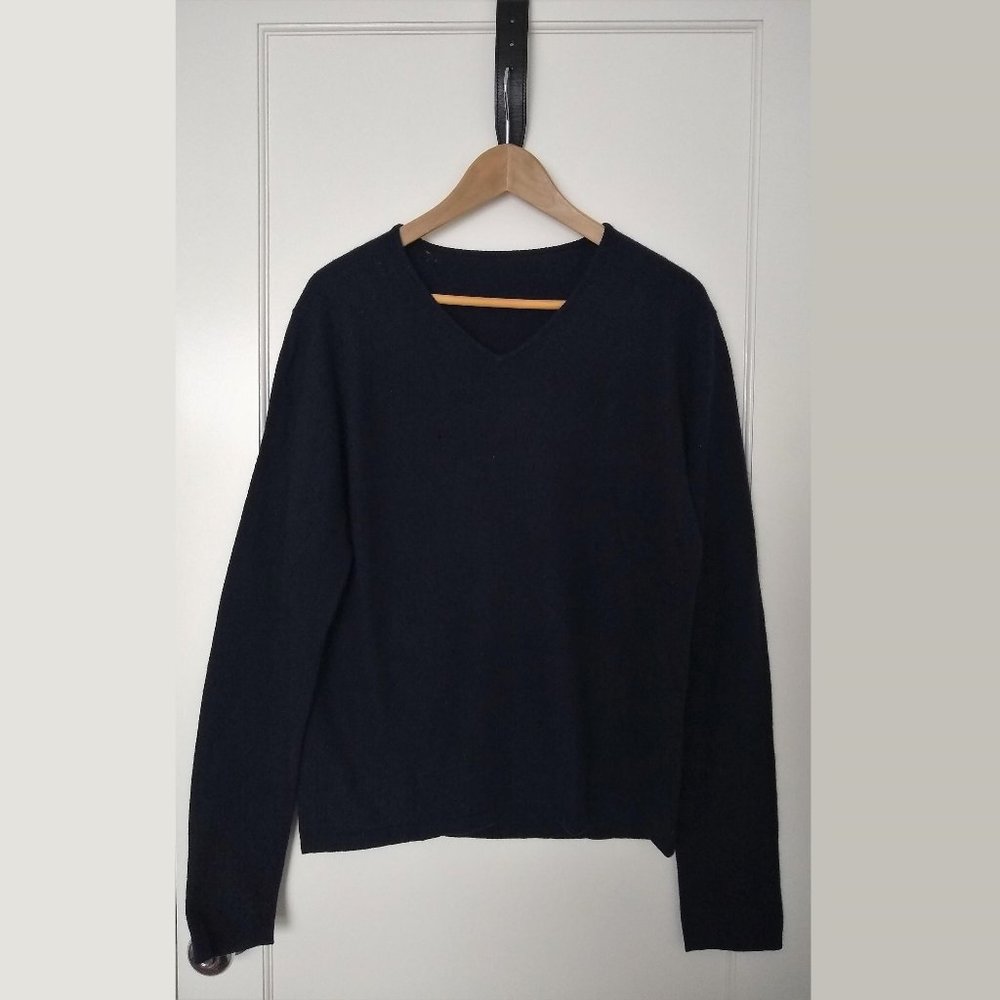 Navy V-Neck Sweater (Medium)
